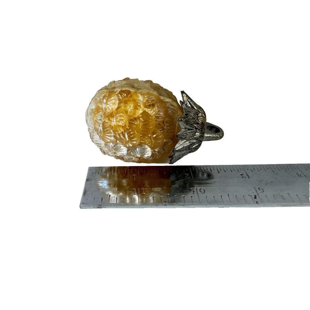 Vintage Pine Cone Hanging Fragrance Holder Refillable Metal Cap 1960s Ornament